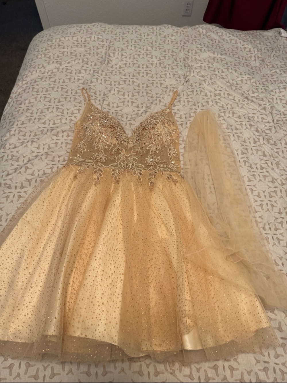 May Queen Gold Sparkle Tulle Party Dress